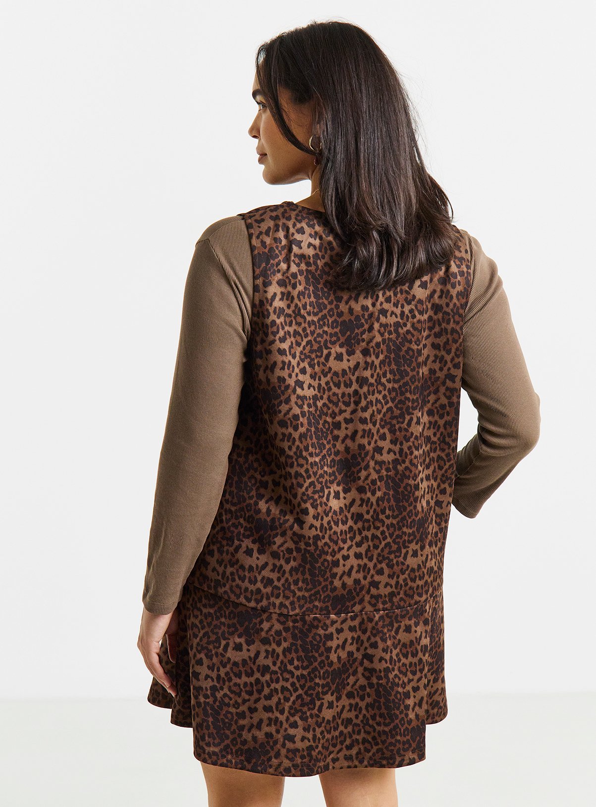 SIMPLY BE Leopard Print Suedette Mini Dress 10 - Image 3 thumbnail